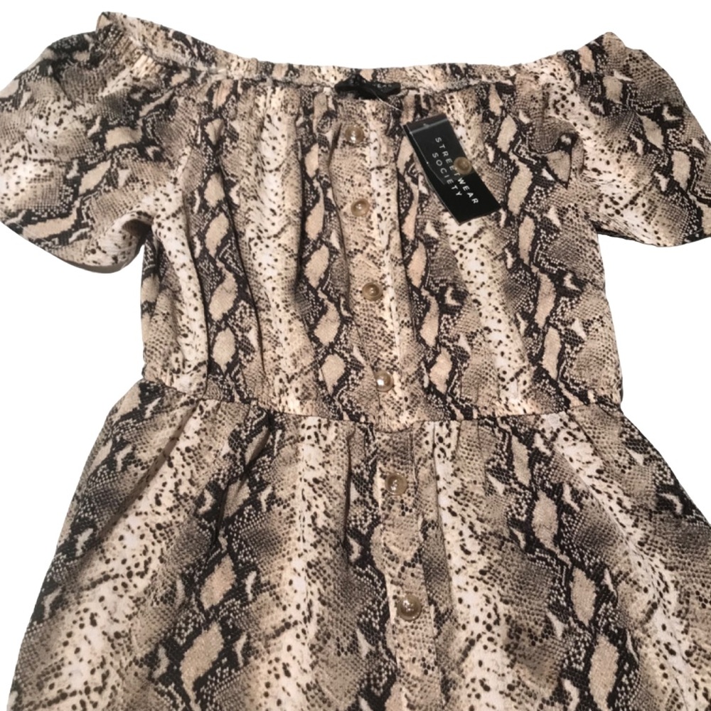 NWT Streetwear Society Snake Print Mini Dress Size Medium